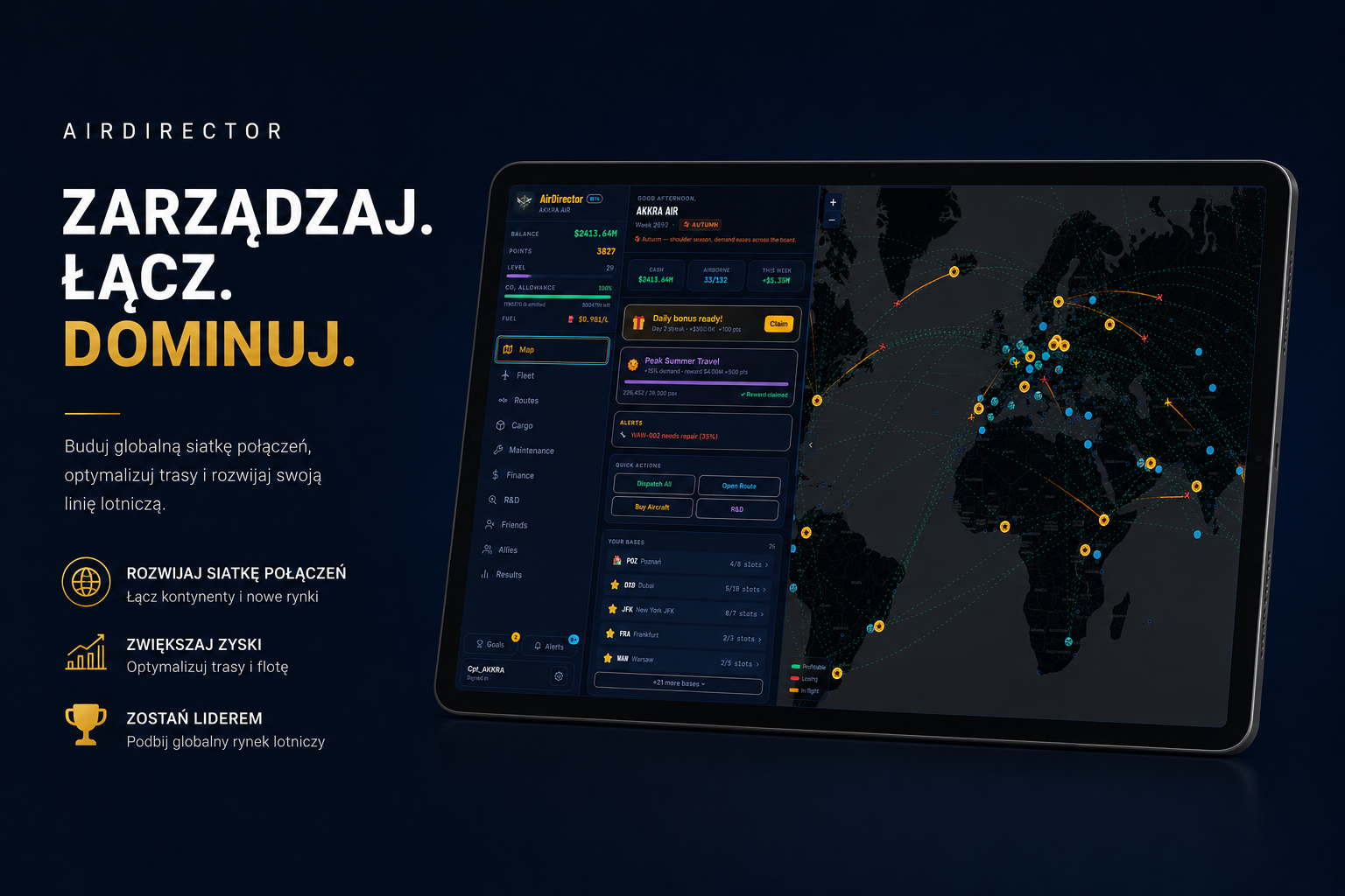 AirDirector — symulator zarządzania linią lotniczą